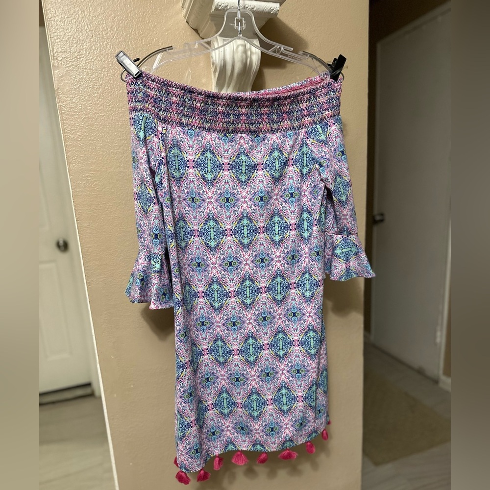 Colorful Bohemian Off-Shoulder Dress